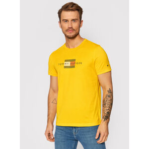 Tommy Hilfiger pánské žluté tričko  - S (ZER)